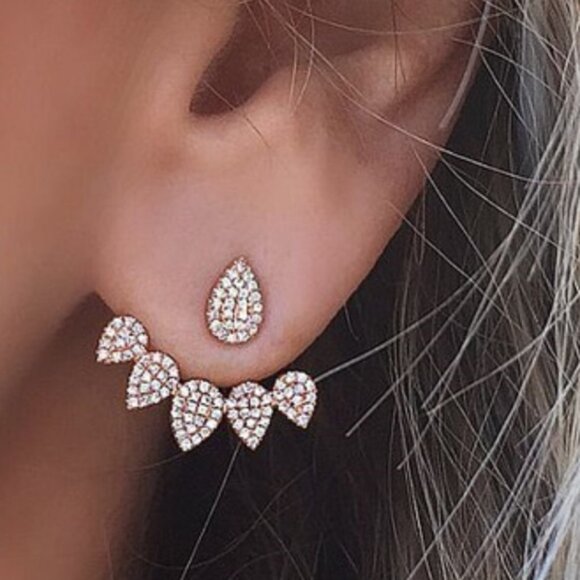 Alquimia Jewelry - Gold pave sleeve statement gold earrings